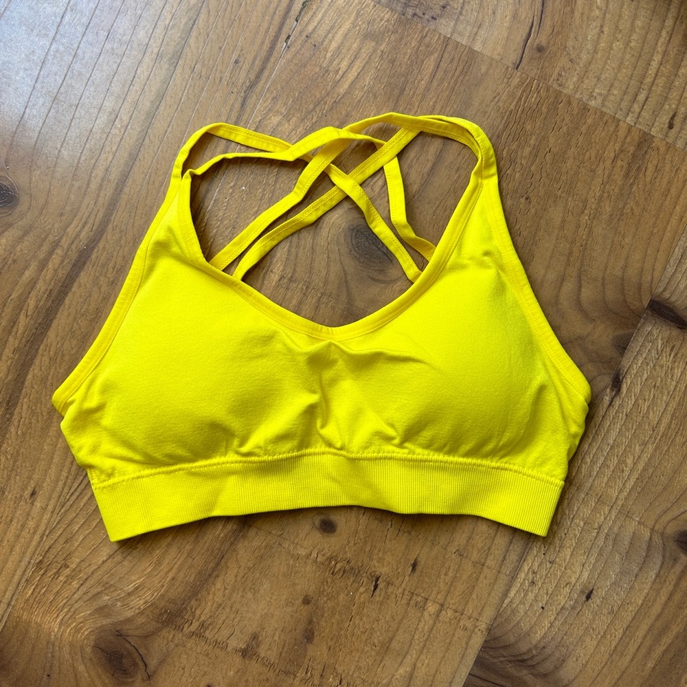 Brand new never worn yellow sports bra